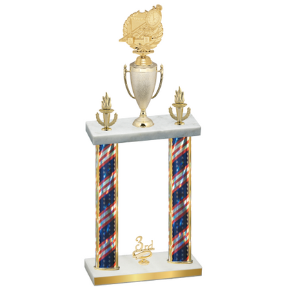 Double Flag USA Third Place Swimming Trophy