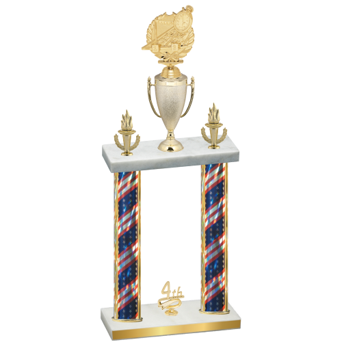 Double Flag USA Fourth Place Swimming Trophy