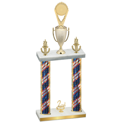 Double Flag USA Second Place Insert Trophy