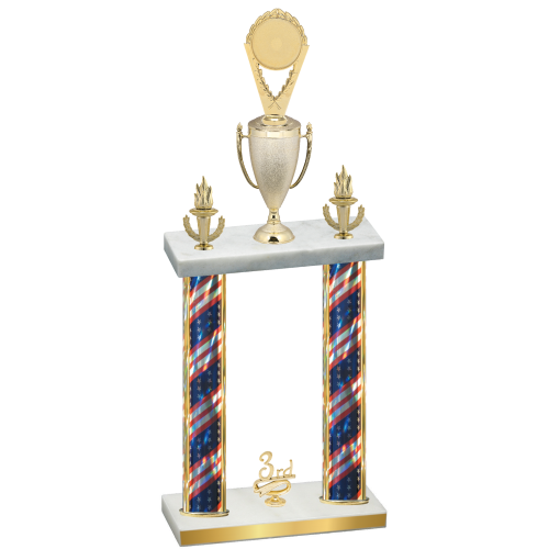 Double Flag USA Third Place Insert Trophy