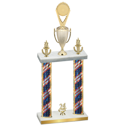 Double Flag USA Year Insert Trophy