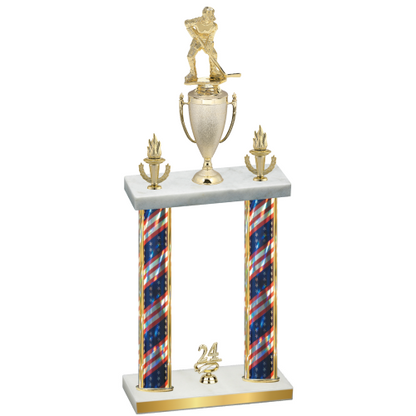 Double Flag USA Year Hockey Trophy