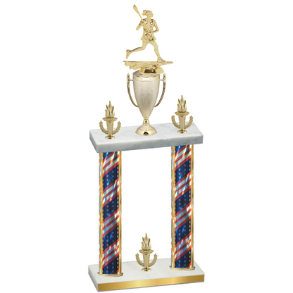 Double Flag USA Victory Lacrosse Trophy