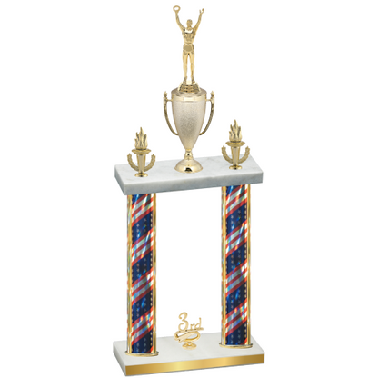 Double Flag USA Third Place Victory Trophy