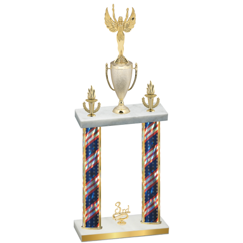 Double Flag USA Third Place Victory Trophy