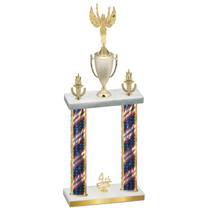 Double Flag USA Fourth Place Victory Trophy