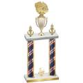 Double Flag USA Third Place Basketball Trophy