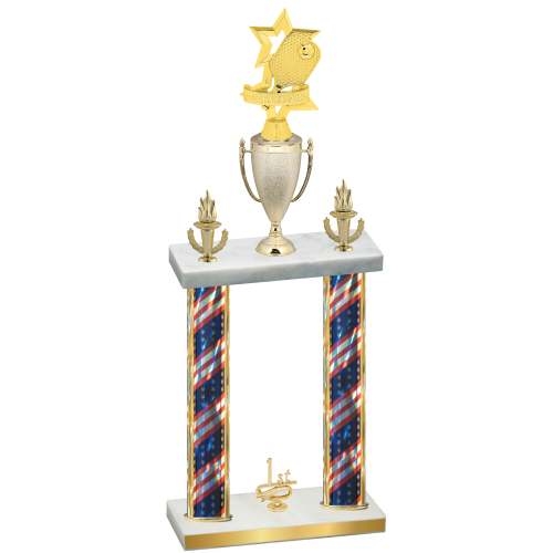 Double Flag USA First Place Pickleball Trophy