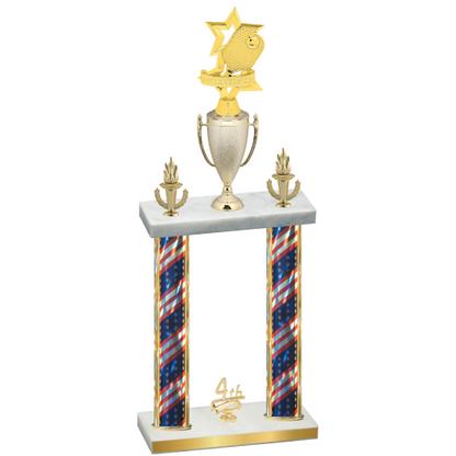 Double Flag USA Fourth Place Pickleball Trophy