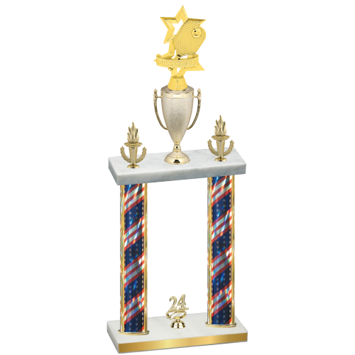 Double Flag USA Year Pickleball Trophy
