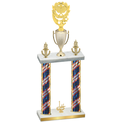 Double Flag USA First Place Pickleball Trophy