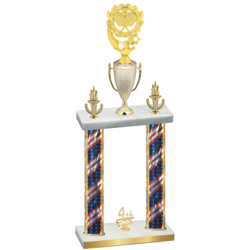Double Flag USA Fourth Place Pickleball Trophy