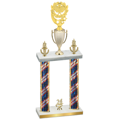 Double Flag USA Year Pickleball Trophy