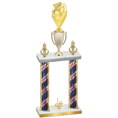 Double Flag USA First Place Pickleball Trophy