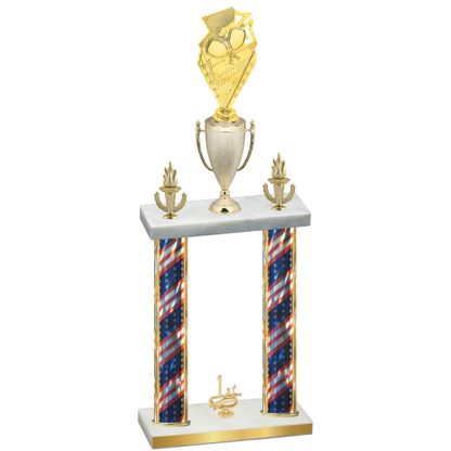 Double Flag USA First Place Pickleball Trophy