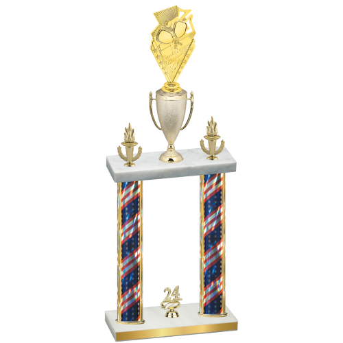 Double Flag USA Year Pickleball Trophy