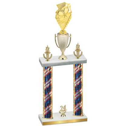 Double Flag USA Year Pickleball Trophy