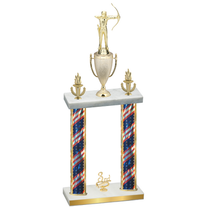 Double Flag USA Third Place Archery Trophy