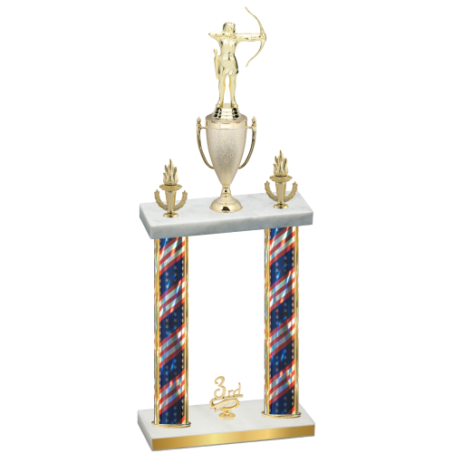 Double Flag USA Third Place Archery Trophy