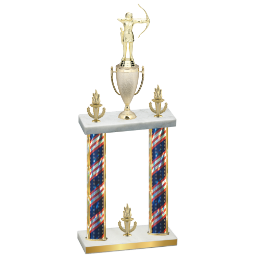 Double Flag USA Victory Archery Trophy