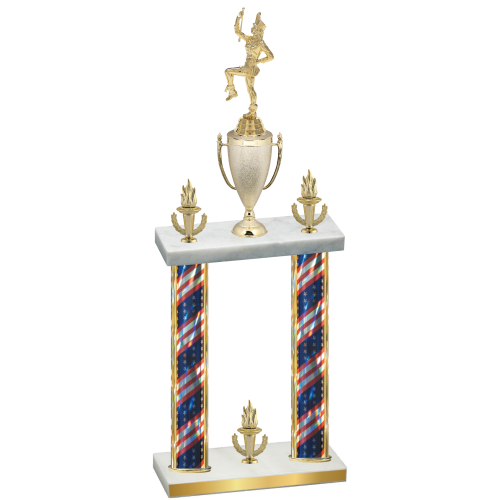Double Flag USA Victory Majorette Trophy