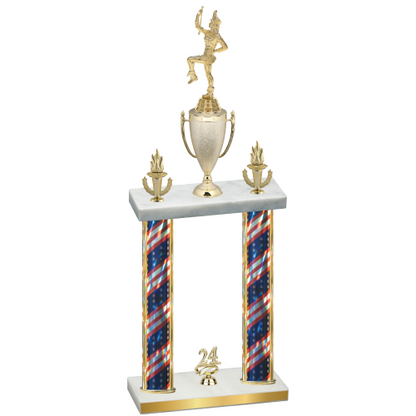 Double Flag USA Year Majorette Trophy