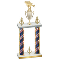 Double Flag USA Victory Fishing Trophy