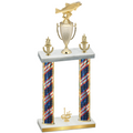 Double Flag USA First Place Fishing Trophy