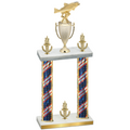 Double Flag USA Victory Fishing Trophy