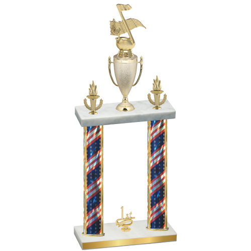 Double Flag USA First Place Music Trophy