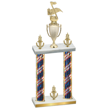 Double Flag USA Victory Music Trophy