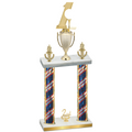 Double Flag USA Second Place Golf Trophy