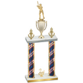 Double Flag USA Second Place Baseball Trophy
