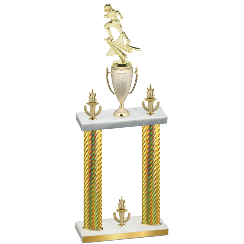 Double Gold Carbon Fiber Victory Football Trophy