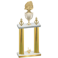 Double Gold Carbon Fiber First Place Soccer Trophy