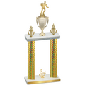 Double Gold Carbon Fiber Third Place Rugby Trophy