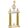 Double Gold Carbon Fiber Year Rugby Trophy