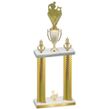 Double Gold Carbon Fiber Third Place Rugby Trophy