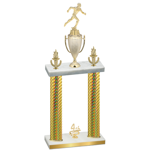 Double Gold Carbon Fiber Fourth Place Running Trophy