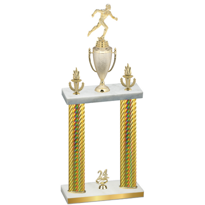 Double Gold Carbon Fiber Year Running Trophy