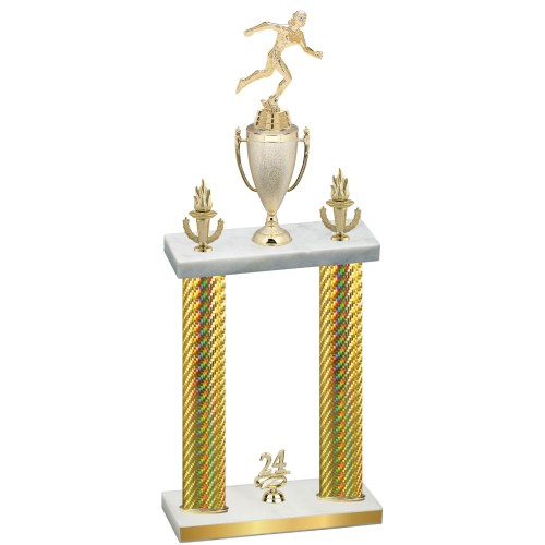 Double Gold Carbon Fiber Year Running Trophy