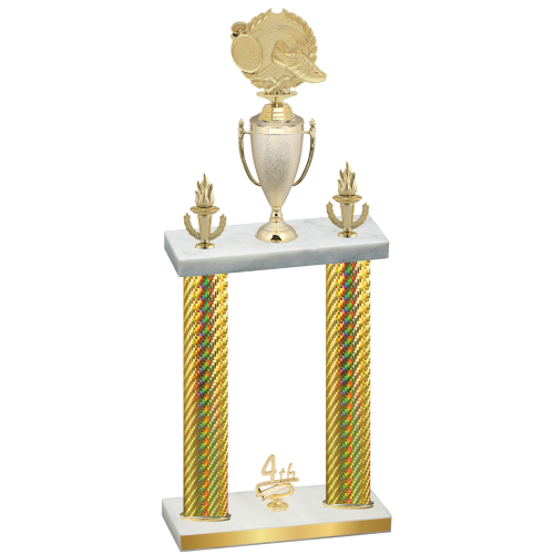Double Gold Carbon Fiber Fourth Place Running Trophy