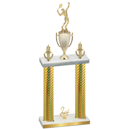 Double Gold Carbon Fiber Second Place Tennis Trophy