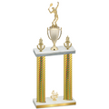 Double Gold Carbon Fiber Fourth Place Tennis Trophy