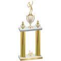 Double Gold Carbon Fiber Third Place Tennis Trophy