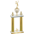 Double Gold Carbon Fiber Fourth Place Tennis Trophy