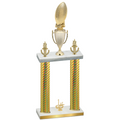 Double Gold Carbon Fiber First Place Football Trophy
