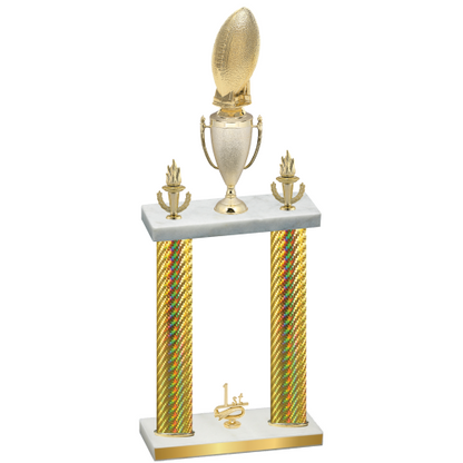 Double Gold Carbon Fiber First Place Football Trophy