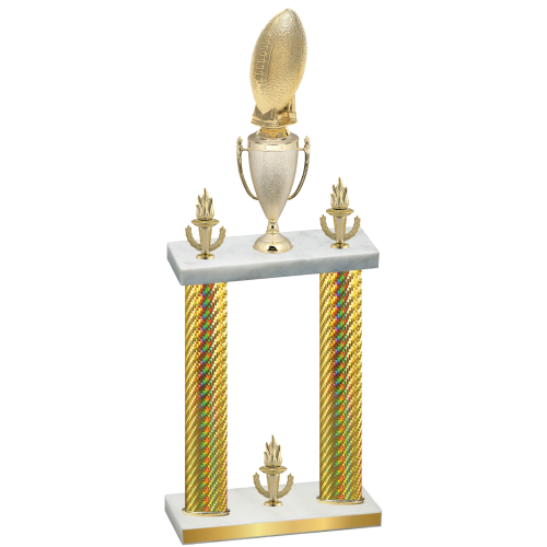 Double Gold Carbon Fiber Victory Football Trophy