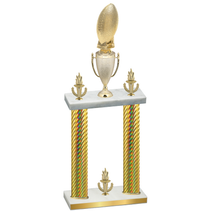 Double Gold Carbon Fiber Victory Football Trophy